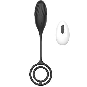 Uovo nero vibrante multi funzione con anello pene