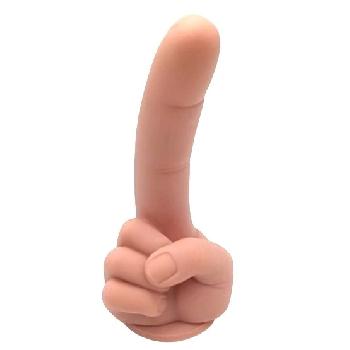 Dildo a forma di pugno con indice sollevato