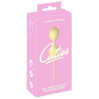 Palline vaginali giallo in silicone con cordino recupero