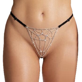 Lussuoso tanga gioiello con strass e perle