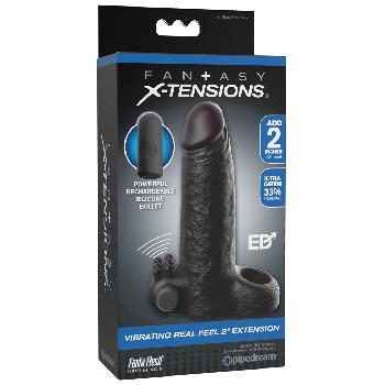 Guaina nera vibrante per pene con anello testicoli