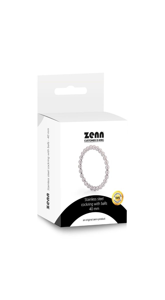 Anello per il pene in acciaio inox con palline - 40mm