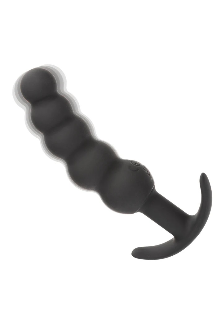 Plug anale lui e lei vibrante con perline in silicone stimolanti carica usb