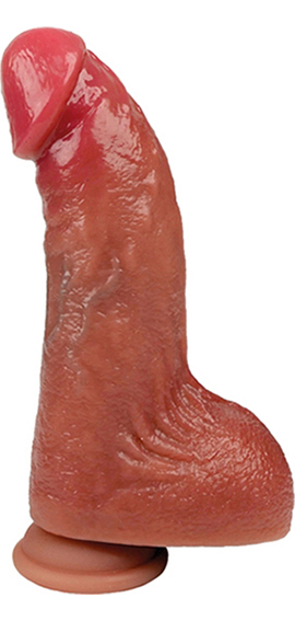 Dildo vibrante con telecomando riscaldante curvo con testicoli