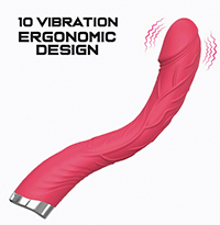Vibratore ergonomico di design realistico a 10 funzioni