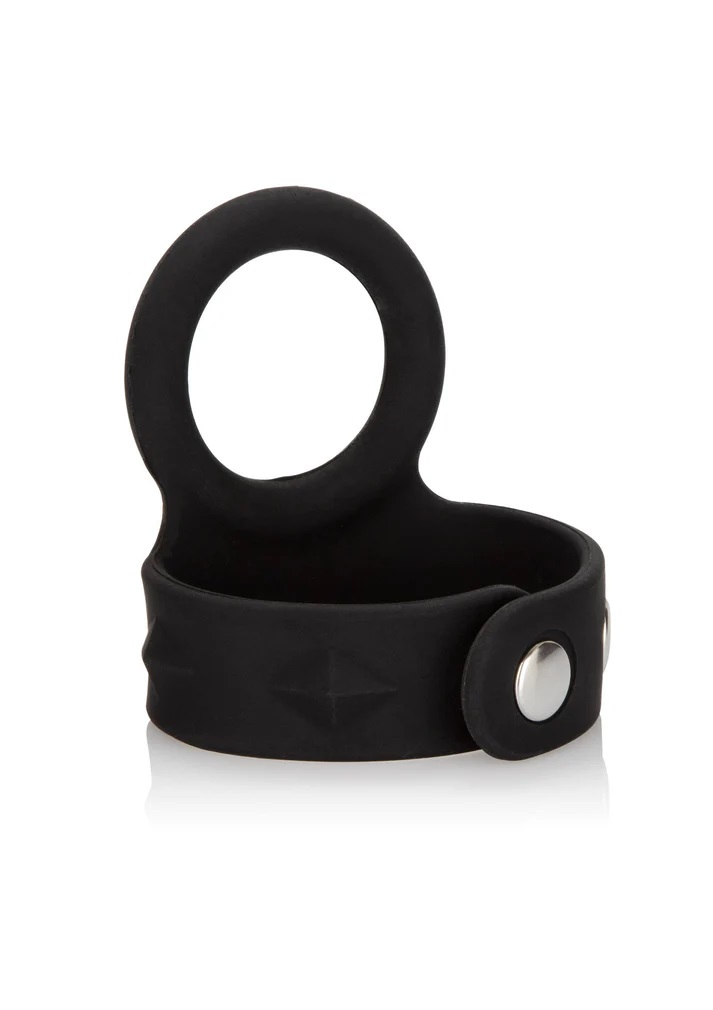 Anello in silicone per lo scroto e per il pene a due bottoni Large