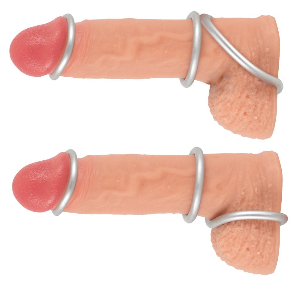 Set Cock ring silicone colore metallico