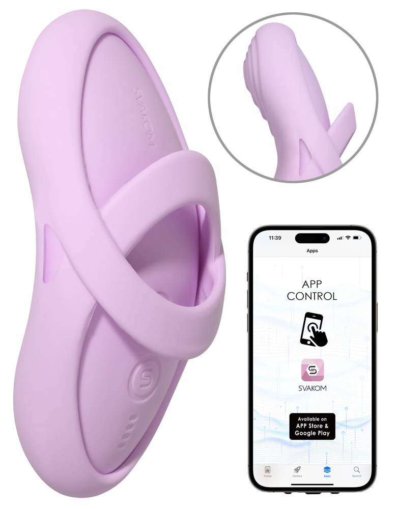 Vibratore per donna piccolo da dito con APP rosa