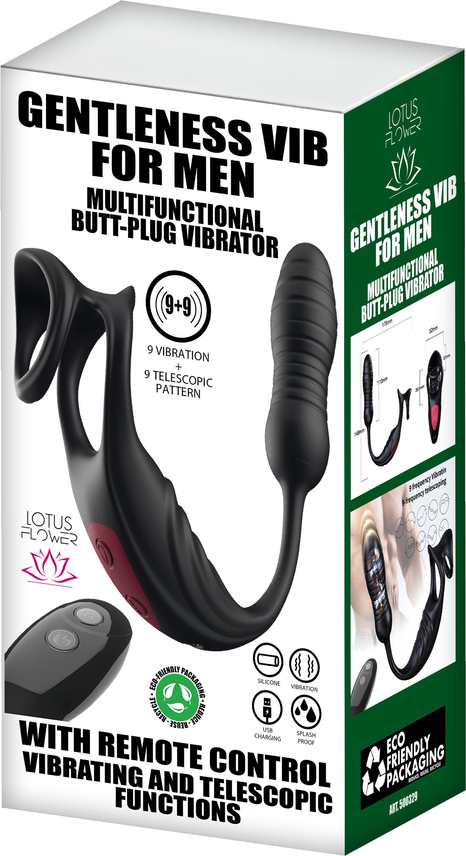 Vibratore con telecomando per stimolazione anale prostatica con anello per il pene